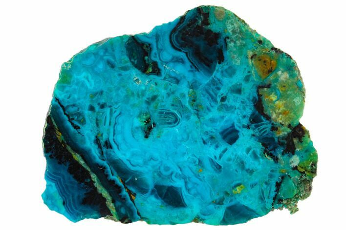 Polished Chrysocolla & Plume Malachite - Bagdad Mine, Arizona #114270